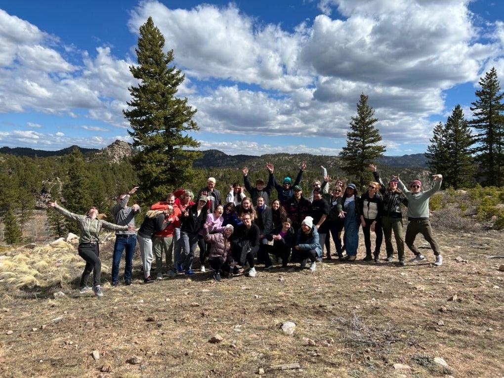 DCB student group celebrates visit to KMC with group photo